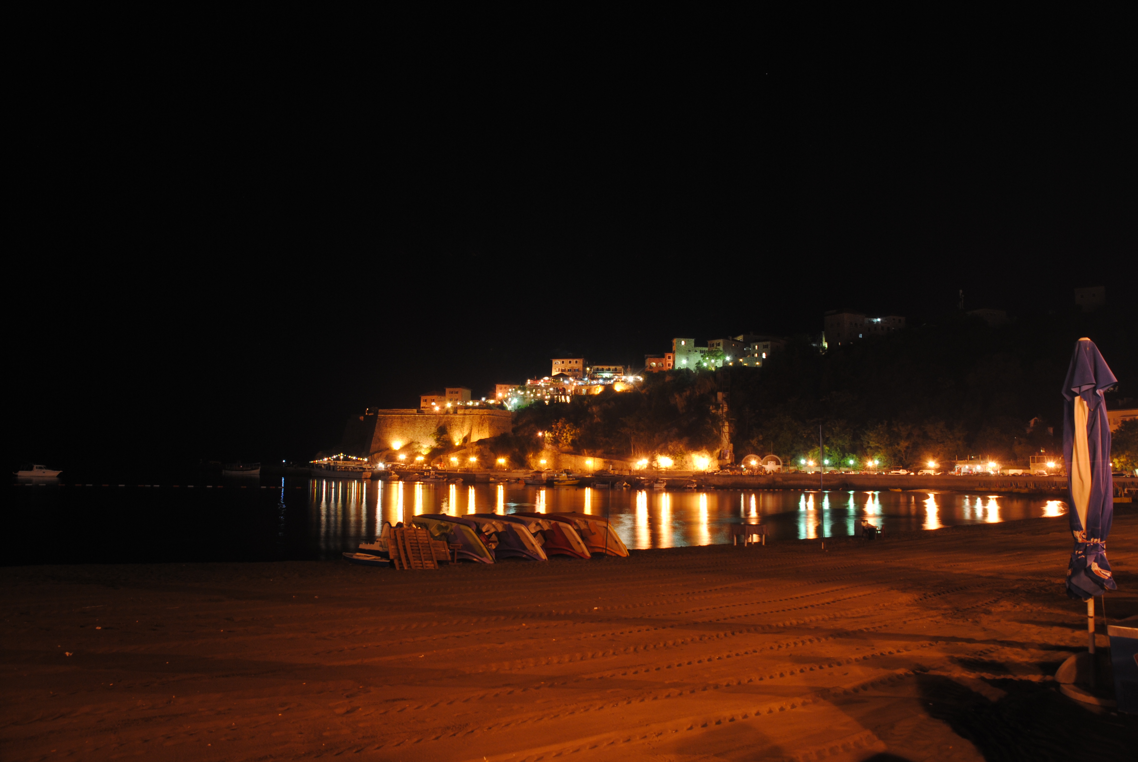 Ulcinj old town by night