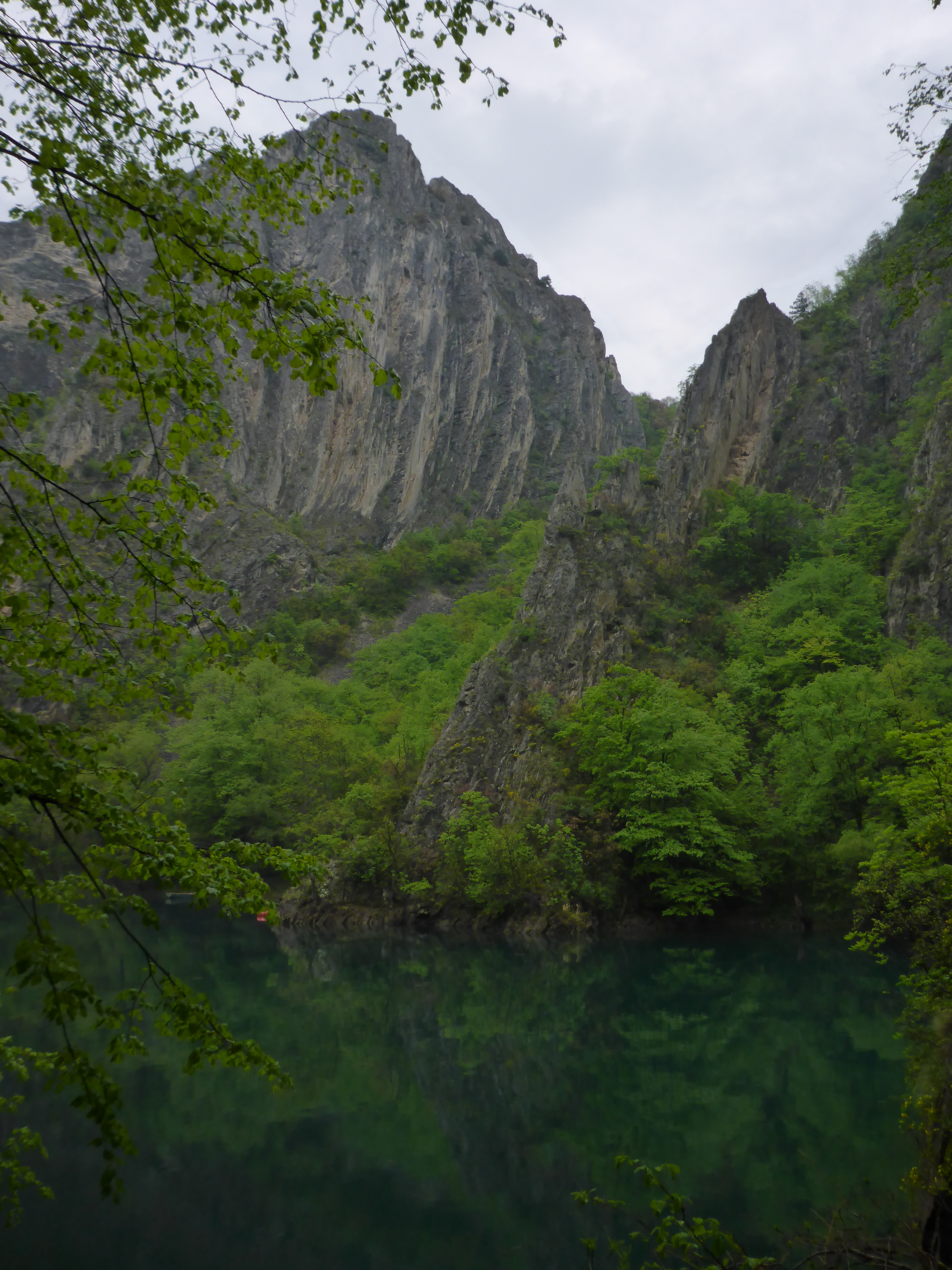 Cliffs rising from Lake Matka