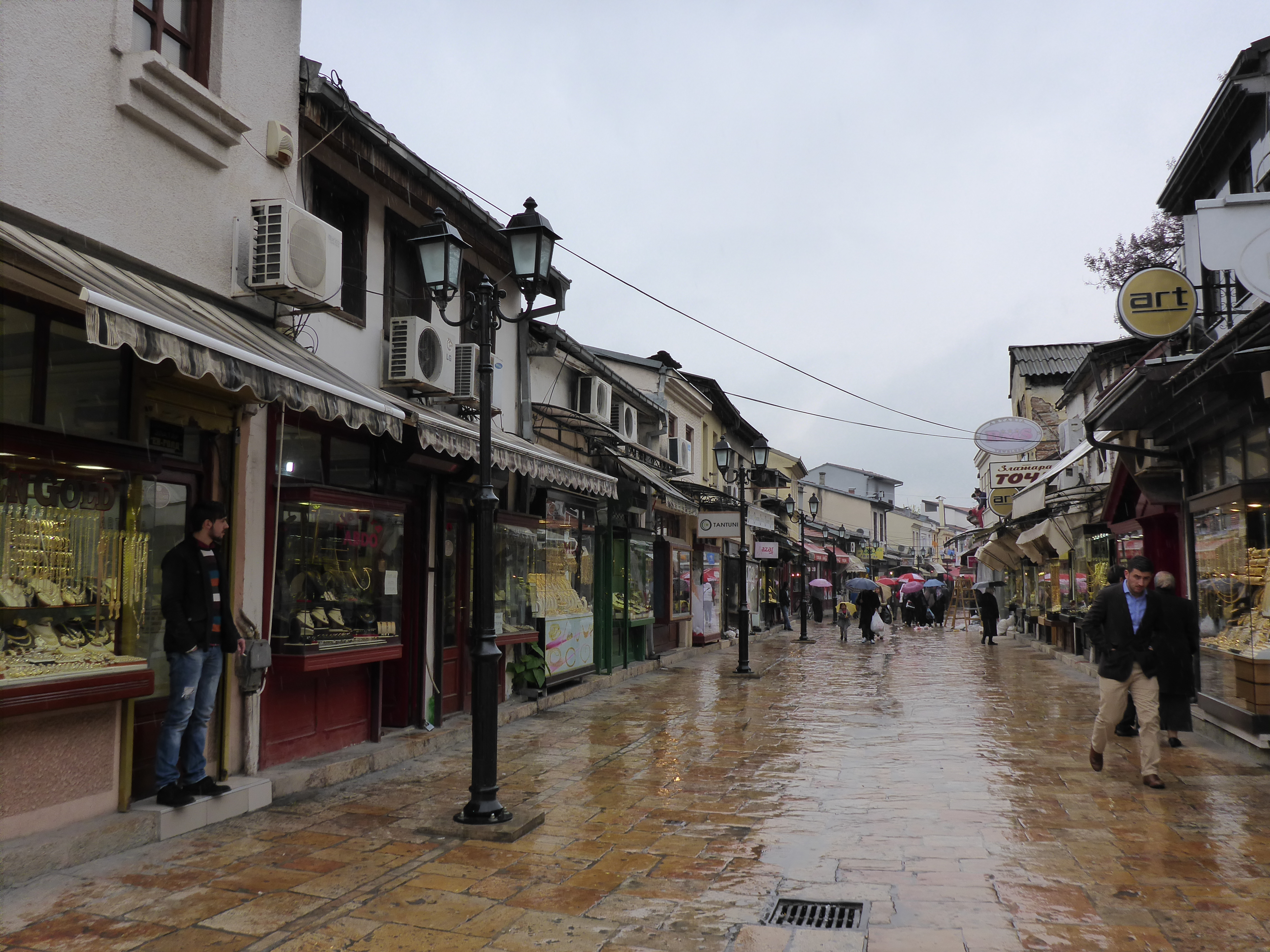 Street in the Old Bazaar in Skopje.