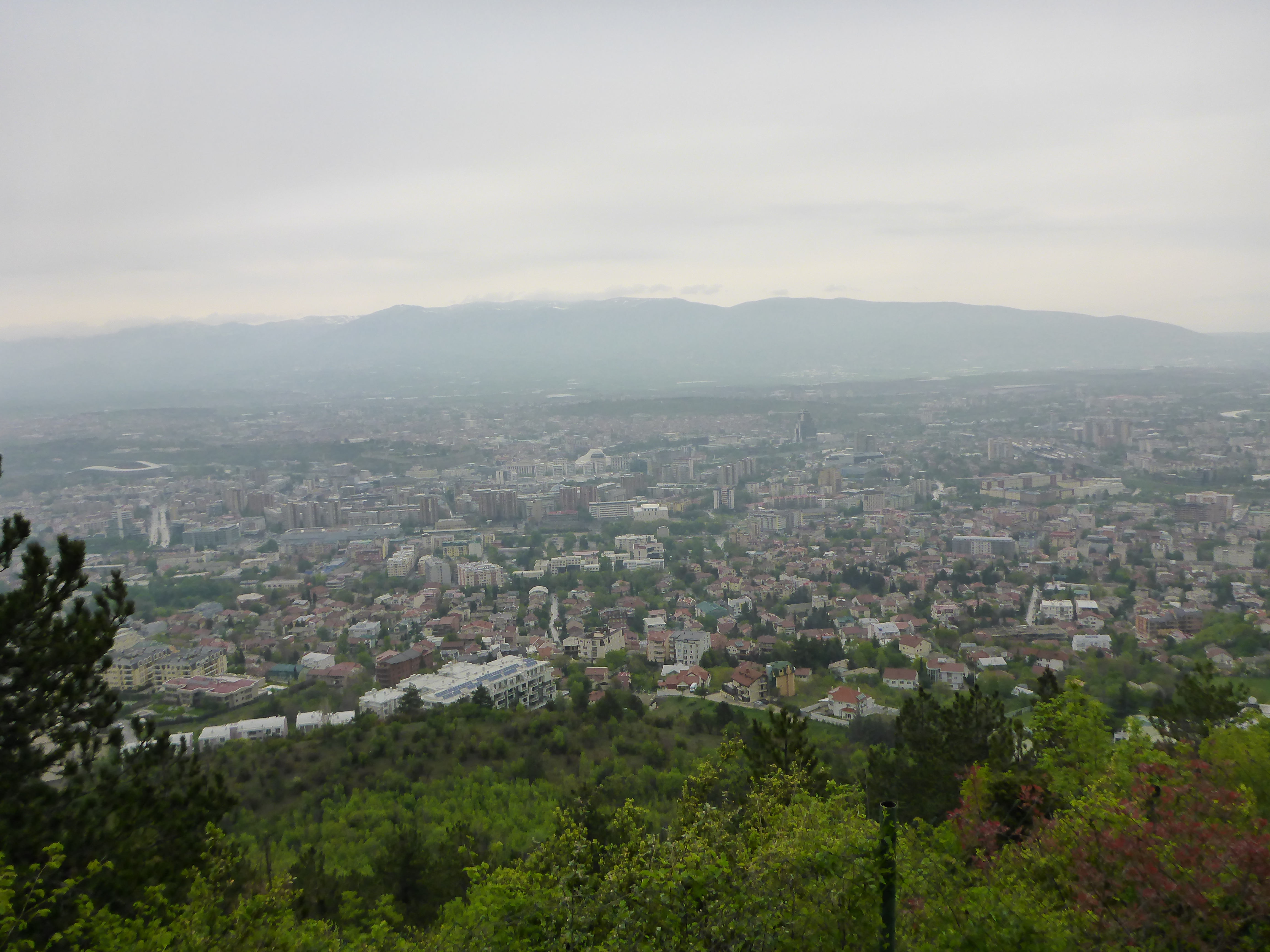 View of Skopje from the road up to Mt. Vodno.