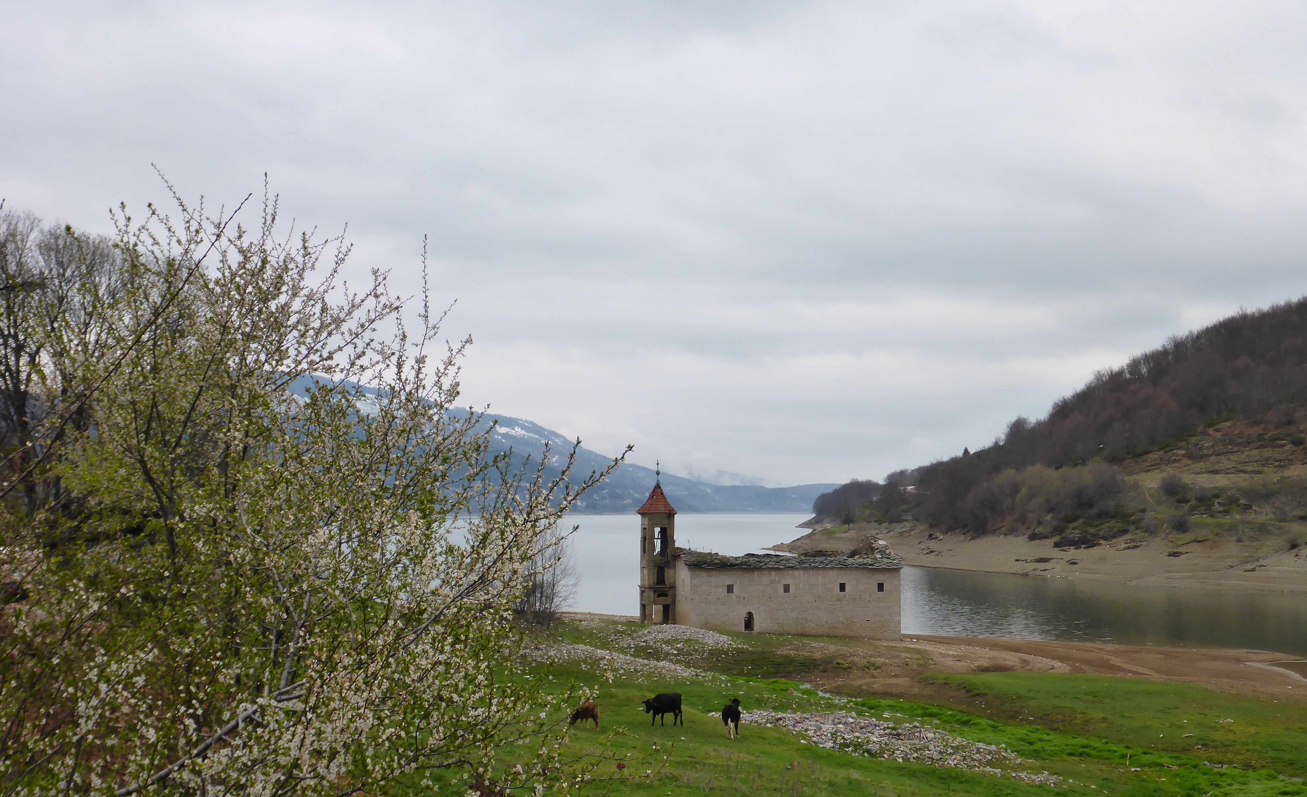 Faboulus old run down church by the lake.