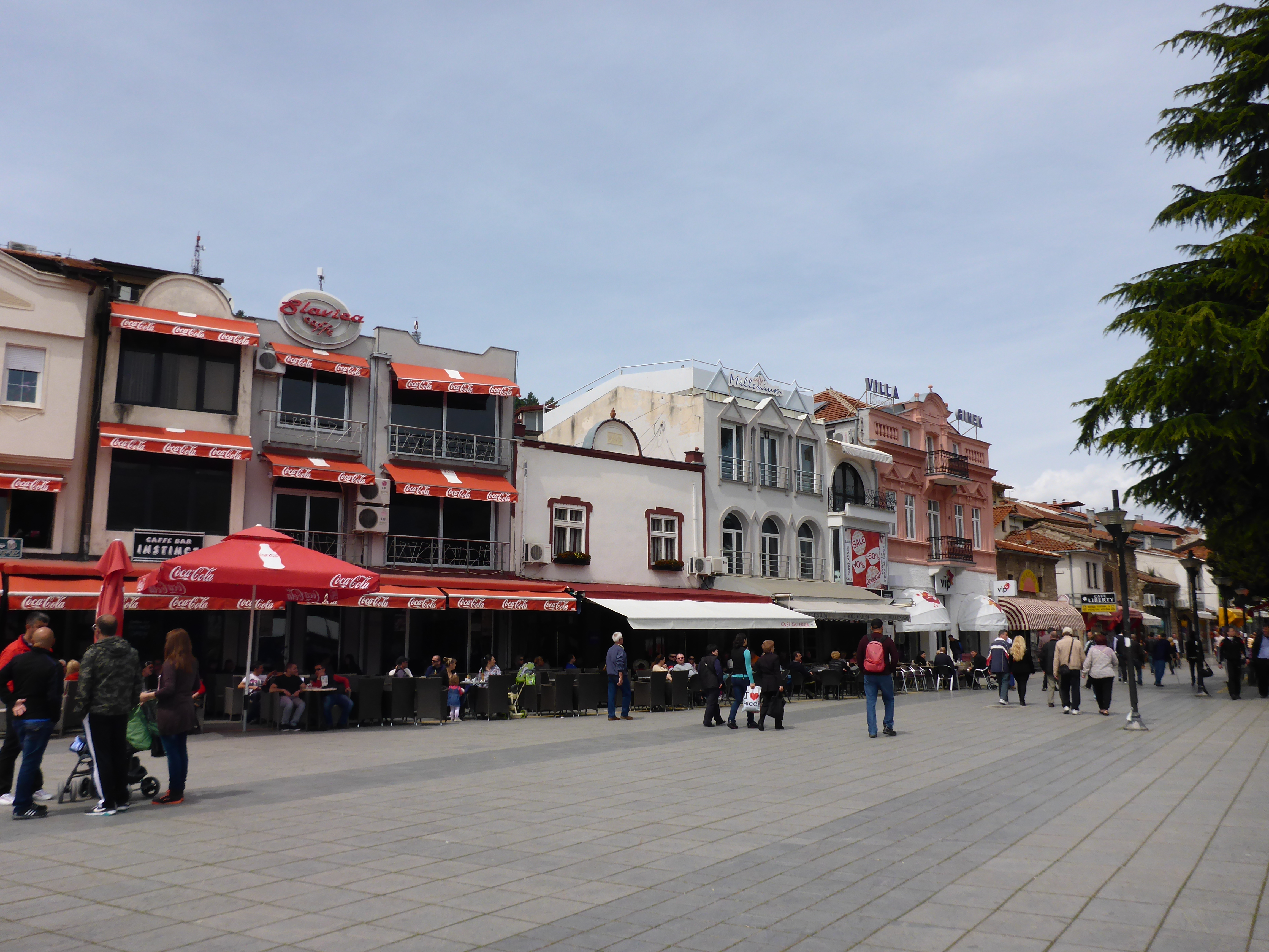 Main street in the old town of Ohrid.