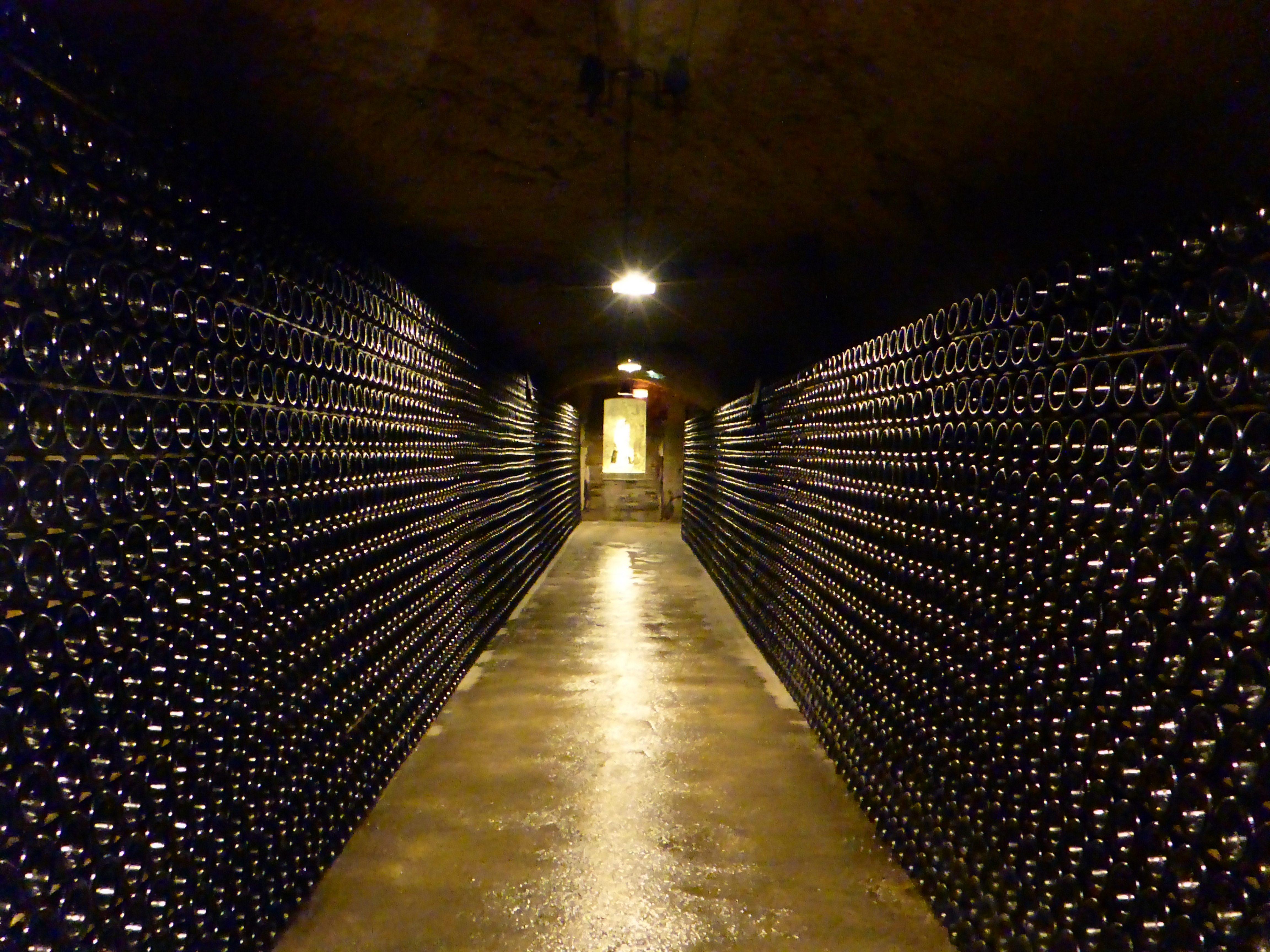 Maaaaaaany bottles in Möet&Chandon Champagne cellar.