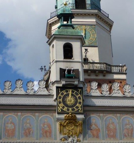 Goats in the Town Hall in Poznan market square
