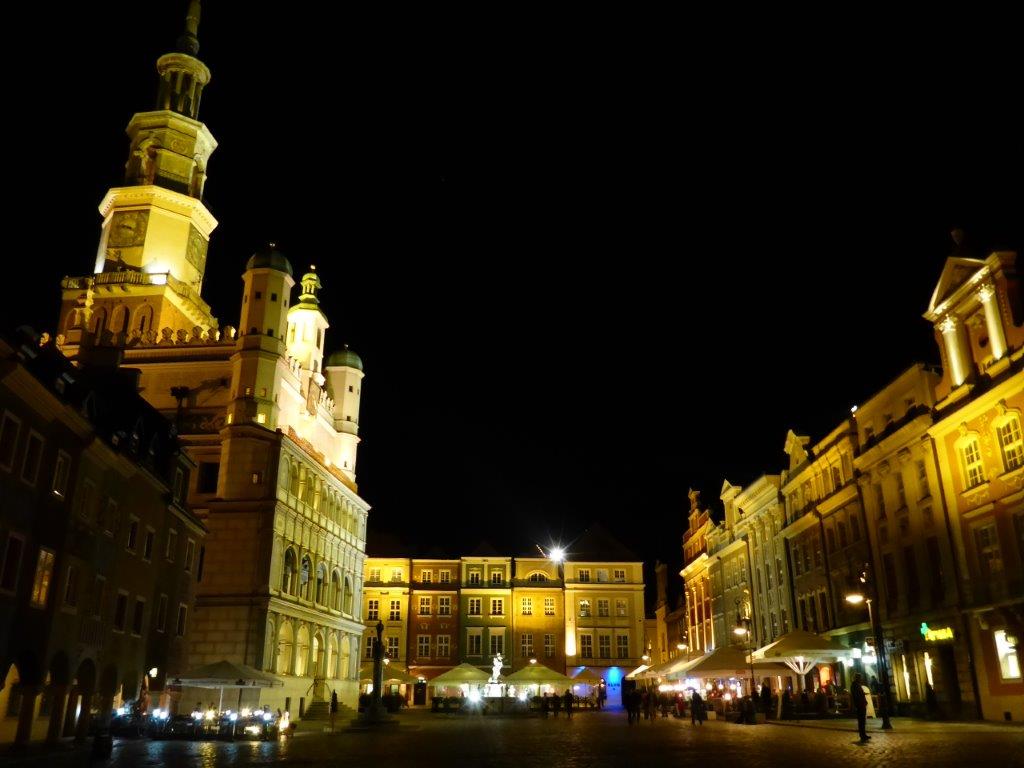 Poznan Old Market Square by night