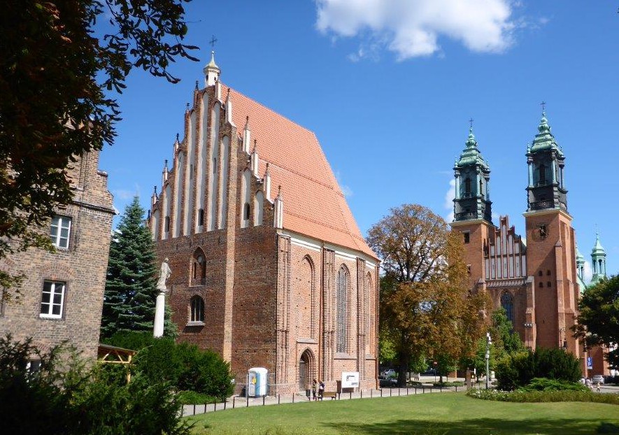 The Cathedral and the gothic Holy Virgin Mary Church on Cathedral Island in Poznan