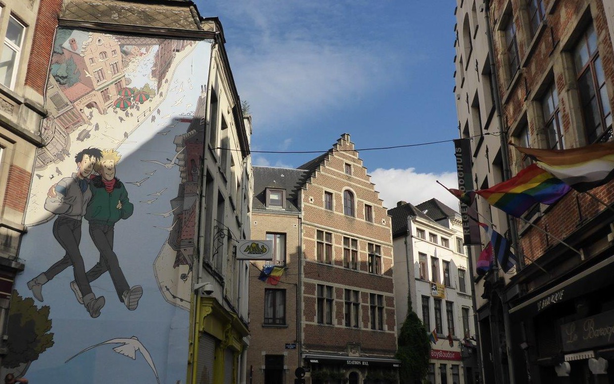 Broussaille, the first comic strip mural in Brussels, Belgium