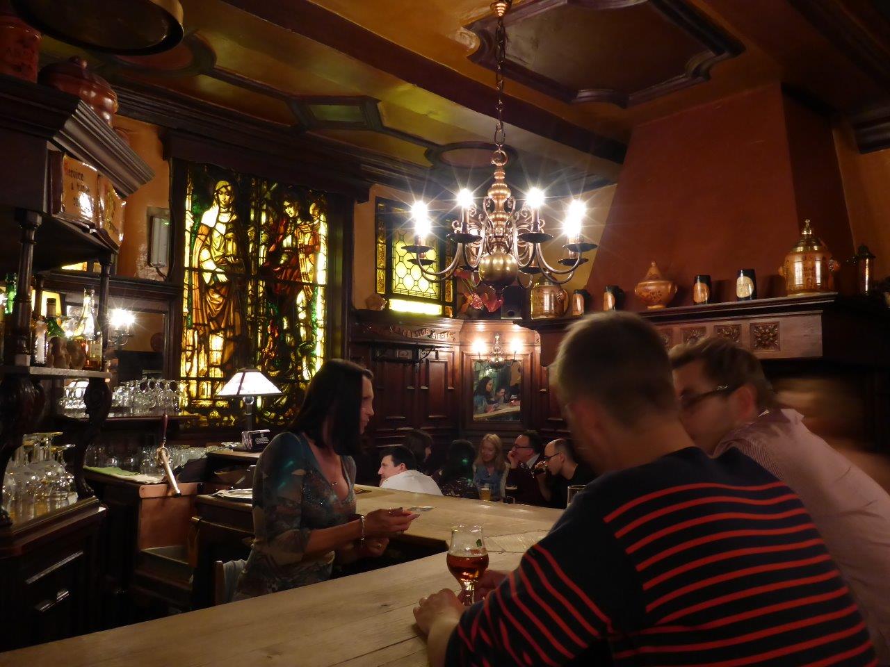 Cozy back alley bar in Brussels