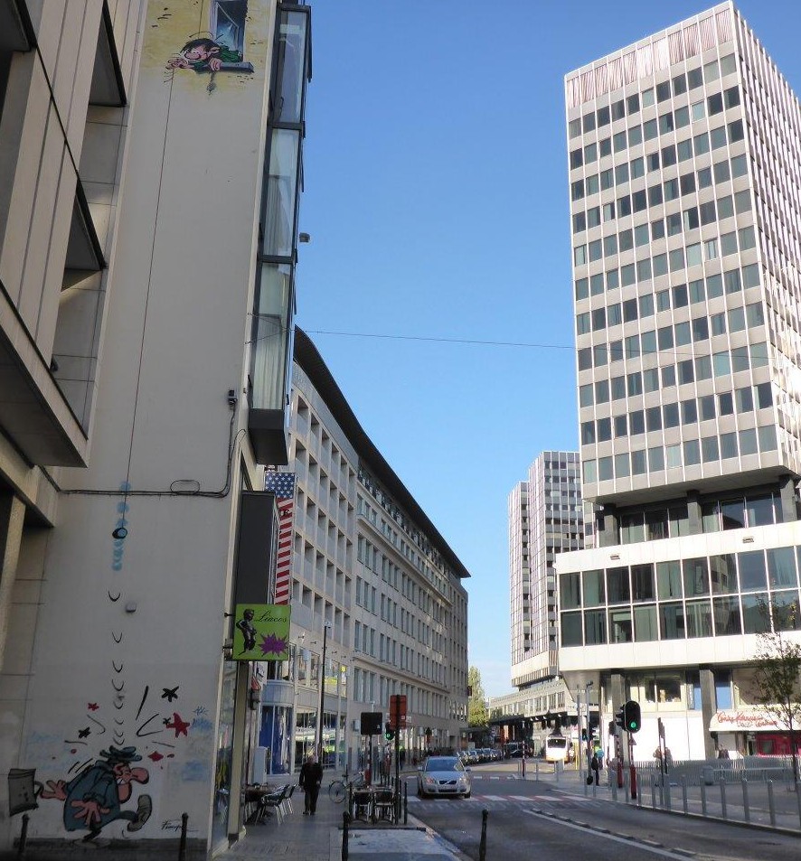 Gaston Lagaffe mural in Brussels, Belgium