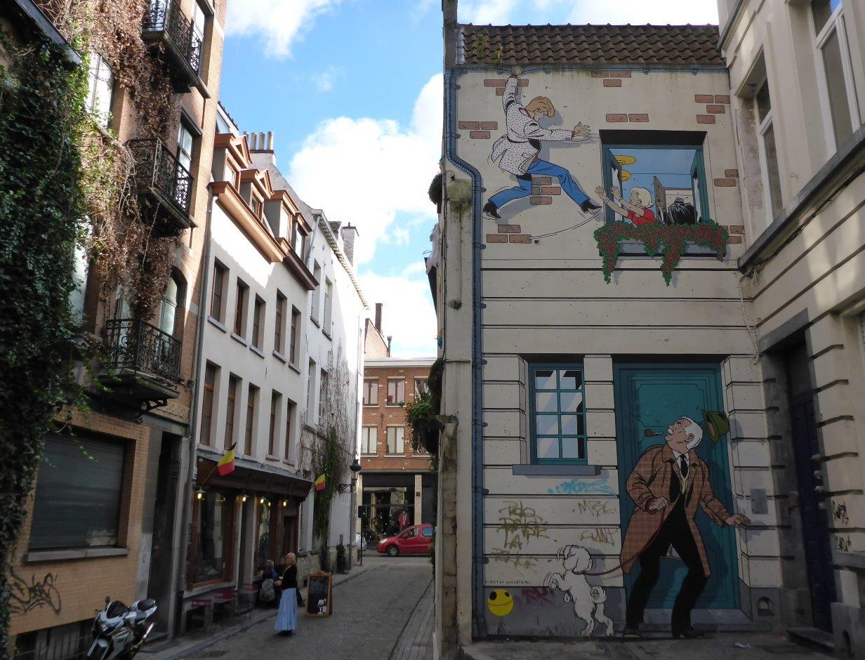 Ric Hochet mural in Brussels, Belgium