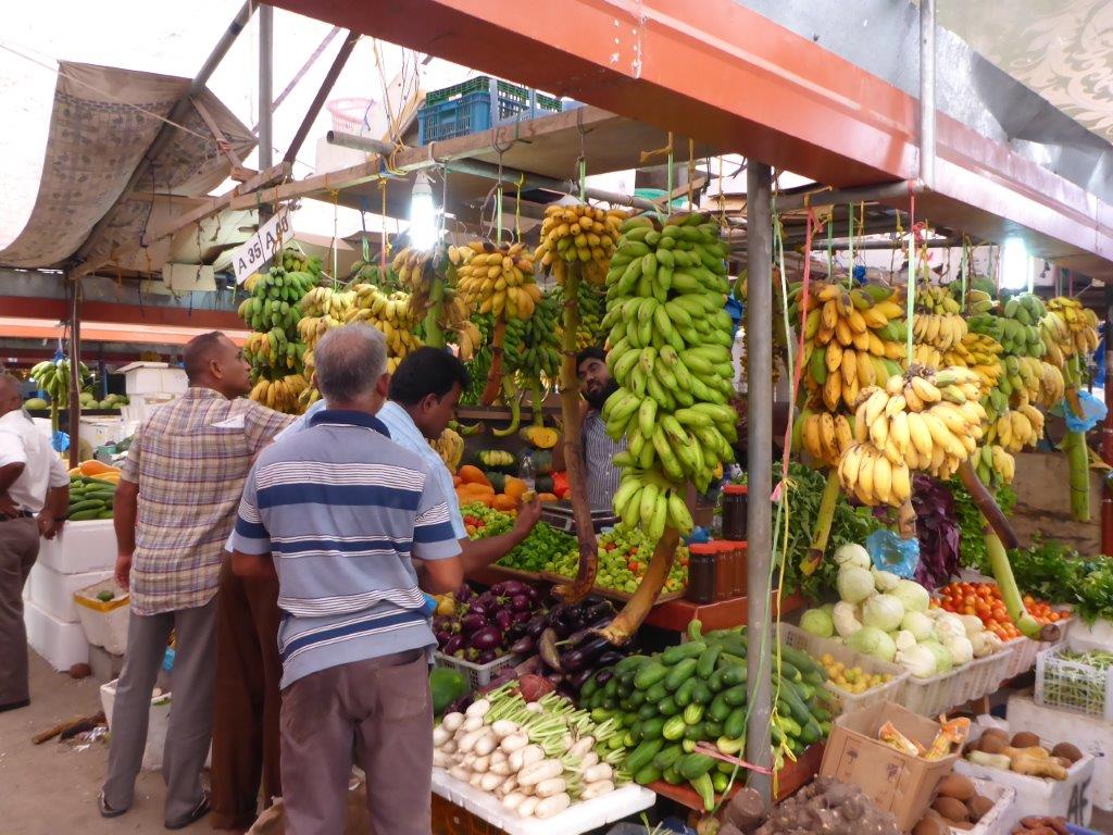 Bananas are a big hit at the fruite and vegetable market in Male.