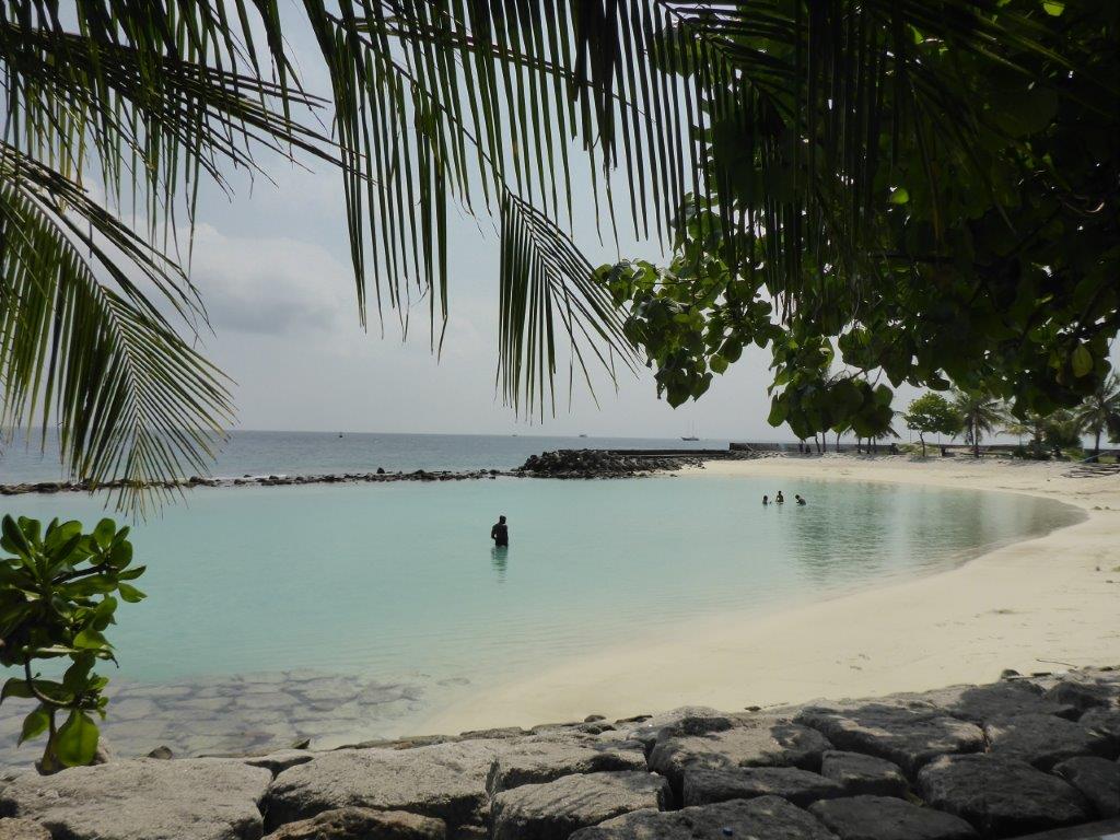 The artificial beach in Male.