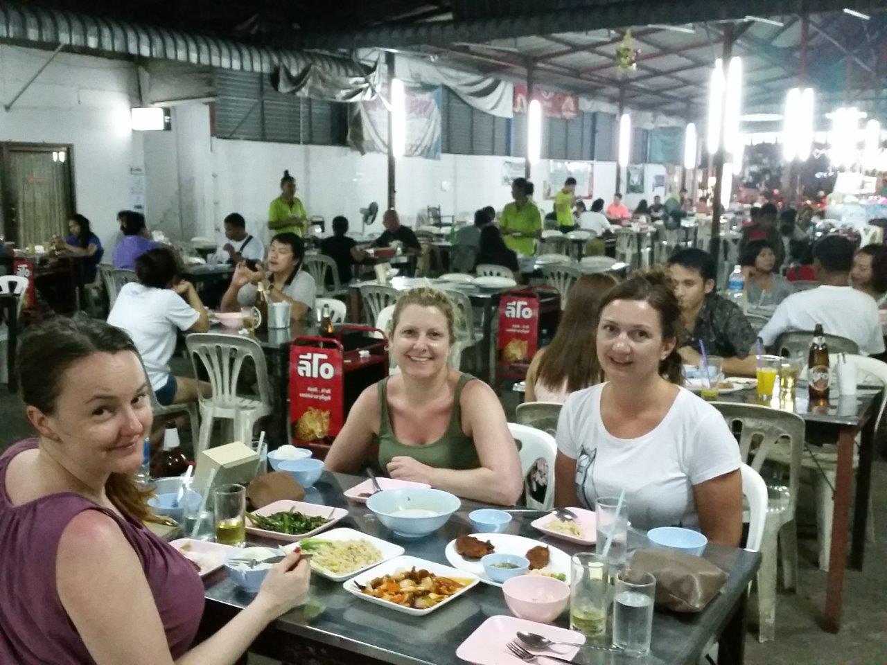 Enjoying a tasty meal at I.M.F restaurant