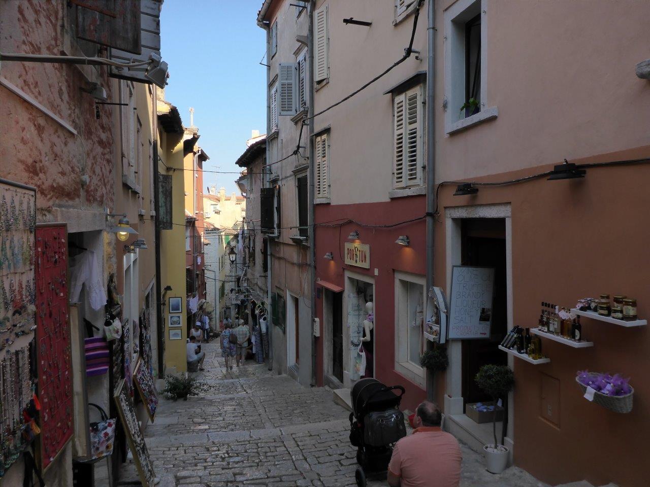 Main street in the old town in Rovinj, Croatia