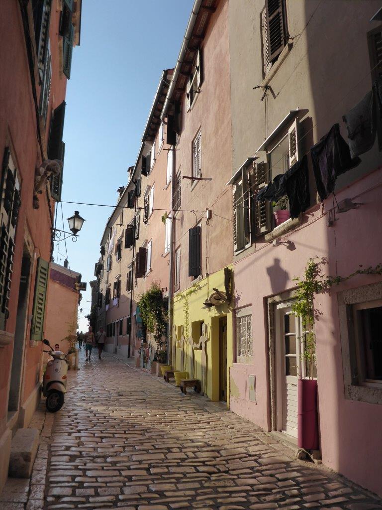 Street in old town in Rovinj, Croatia