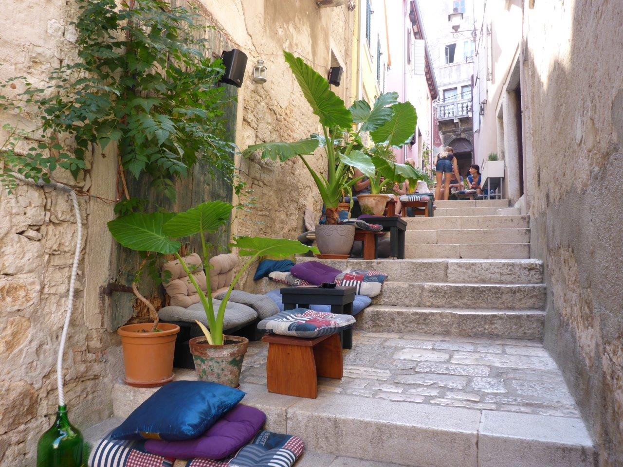 The charming Limbo cafe bar in Rovinj, Croatia