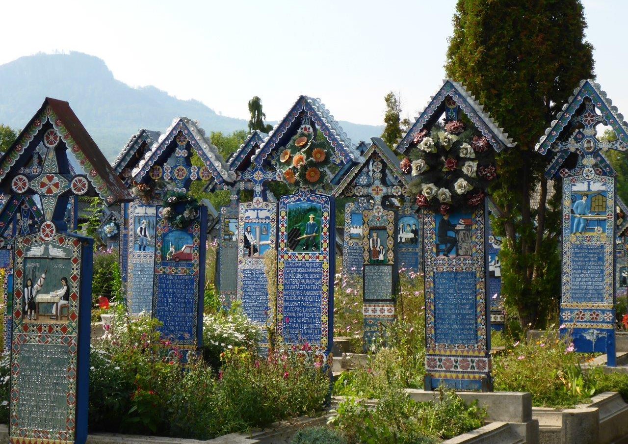 Graves at the Merry Cemetery in Sapanta