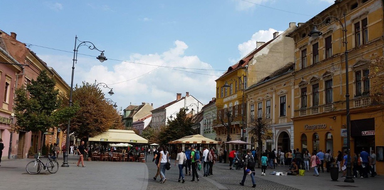 Main street in Sibiu, Romania