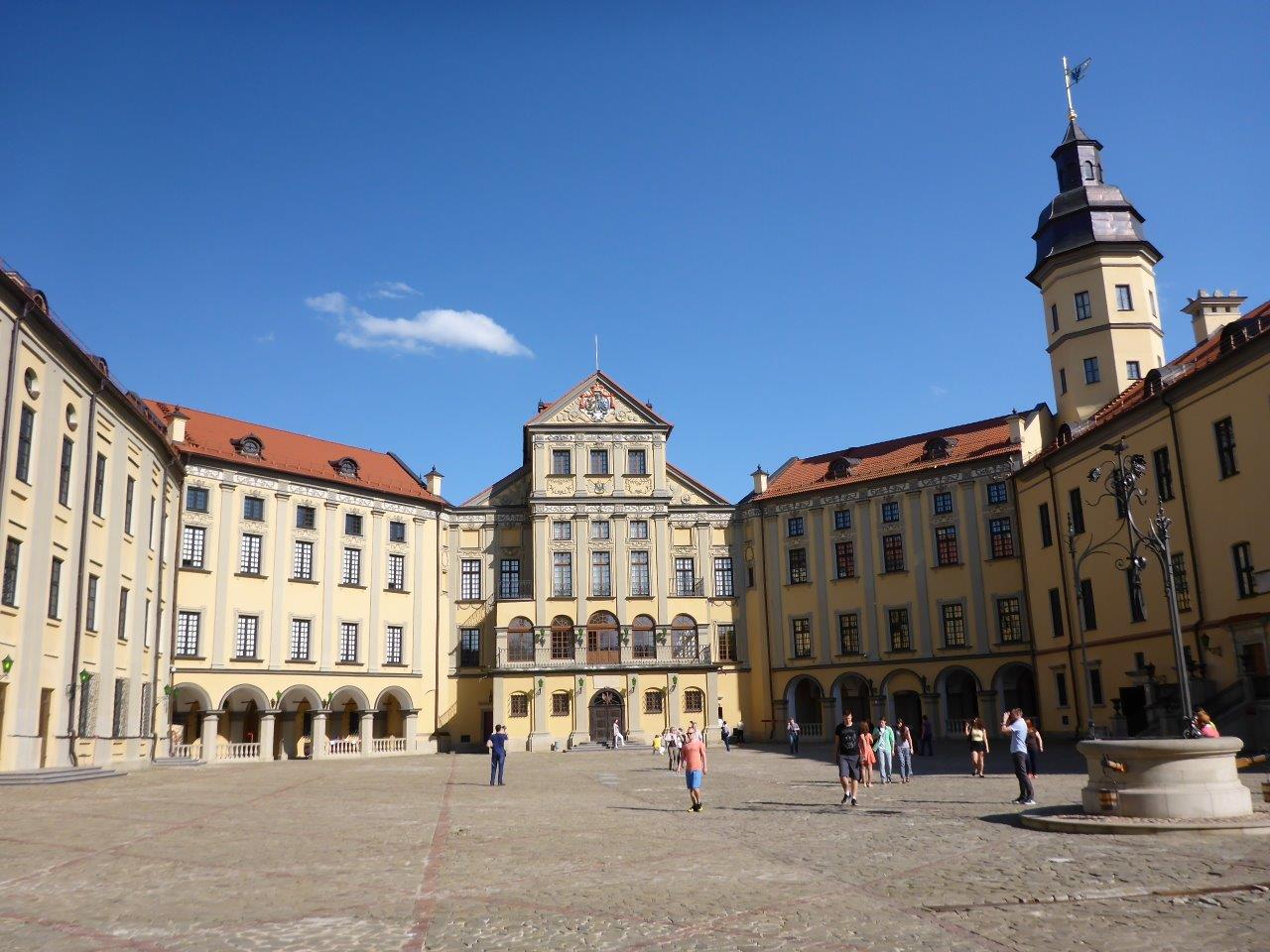 Courtyard of Niasvizh palace in Belarus