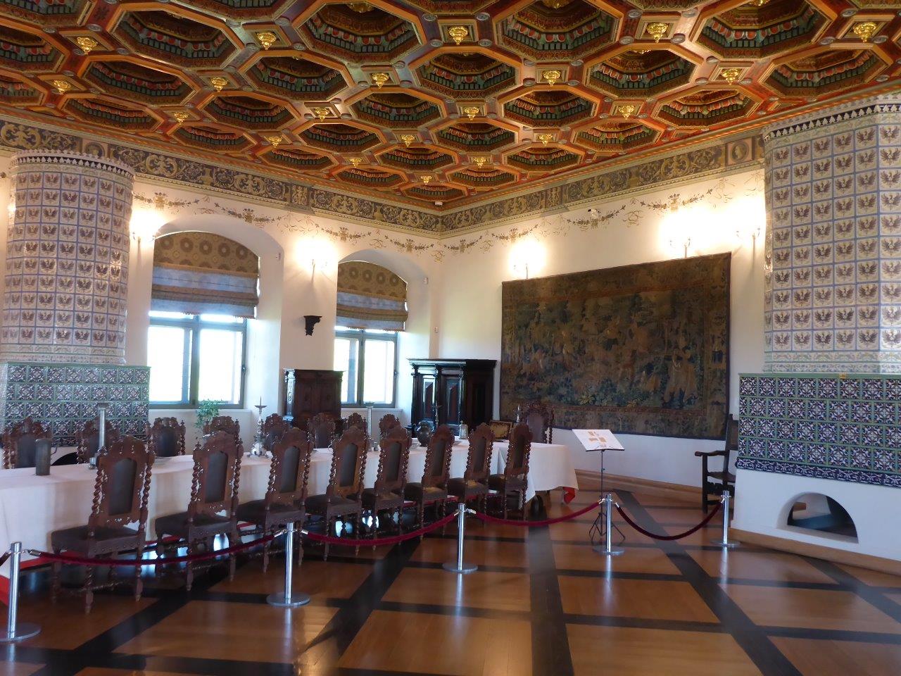Dining room inside Mir castle in Belarus
