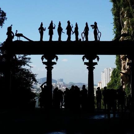 Batu Caves, with view of Kuala Lumpur, Malaysia