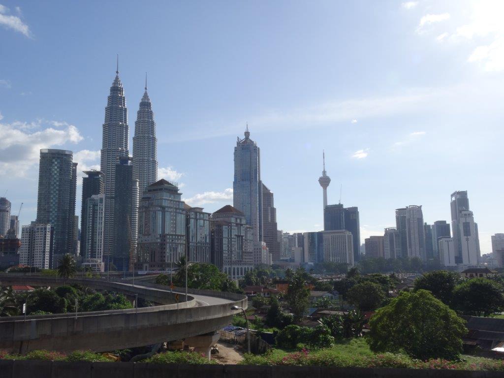 Kuala Lumpur Skyline with Petronas Twin Towers and KL Tower. Malaysia