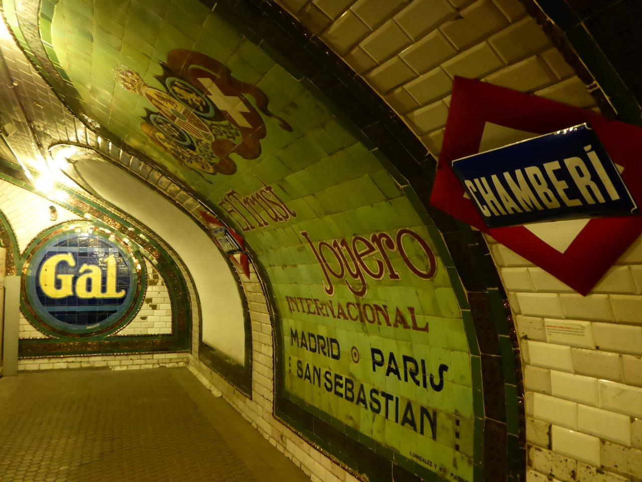Chamberi, an old metro station operating 1919-1968. Madrid, Spain.