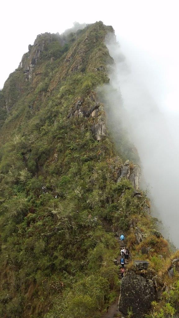 Hiking to the top of Huayna Picchu. Machu Picchu, Peru.