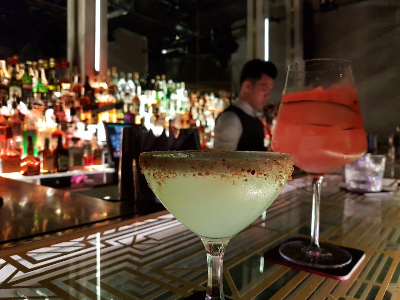 Drinks at Bank Bar. Speakeasy bar in Manila, Philippines
