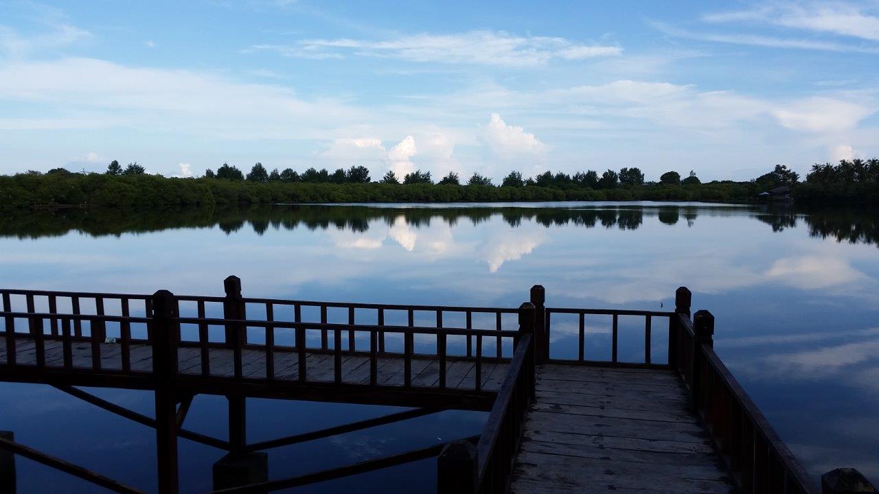 Reflecting lake at Gili Meno island, Indonesia