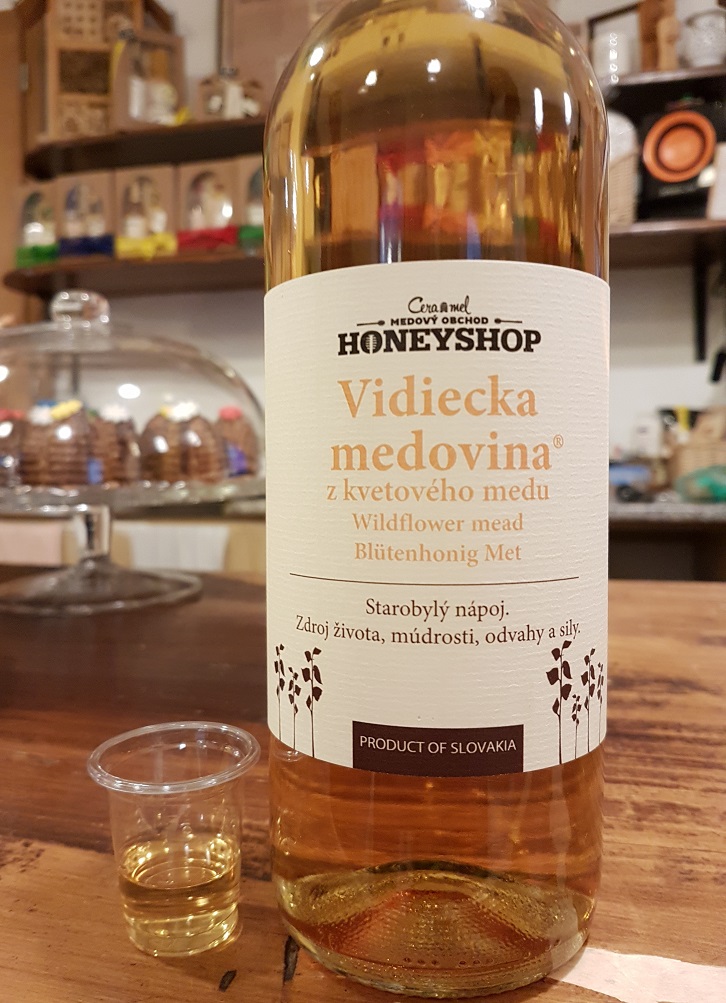 Medovina - honey wine (mead). Food tour in Bratislava, Slovakia.