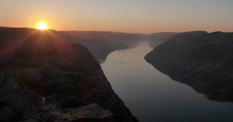 Three shades of the Pulpit Rock; sunset, sunrise and noon!